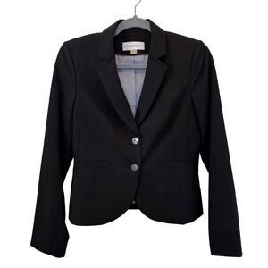 Calvin Klein Black‎ Blazer Womens Size 6P Petite Career Office Business